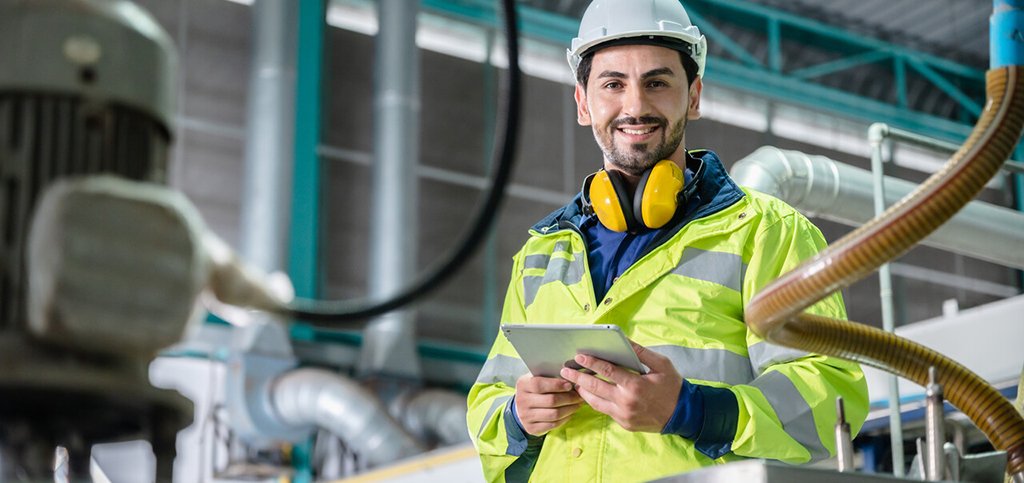 technician inspection engineer working to maintenance a construction equipment industry